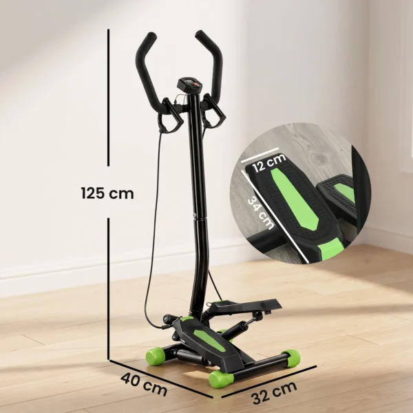 Stepper Sidestepper Met Handvat Trainingsbanden Hydraulische Weerstand Thuis Trainer LCD Display Antislip Pedalen Voor Thuis Kantoor