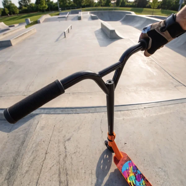 Stuntstep Voor Volwassenen & Tieners, Trickstep Met 100 Mm PU wielen, 360° Stalen Y stuur, Aluminium Deck, ABEC 7, Oranje