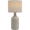 Tafellamp, Nachtkastlamp Met Keramische Voet, Linnen Kap, 22x22x45 Cm Zandkleur+Beige
