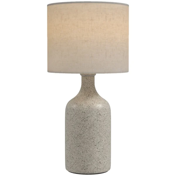 Tafellamp, Nachtkastlamp Met Keramische Voet, Linnen Kap, 22x22x45 Cm Zandkleur+Beige