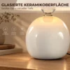 Tafellamp, Vintage Nachtkastje Lamp Bureaulamp Met Keramische Voet, Linnen Kap E27 Fitting