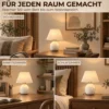 Tafellamp, Vintage Nachtkastje Lamp Bureaulamp Met Keramische Voet, Linnen Kap E27 Fitting