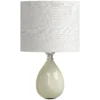 Tafellamp, Vintage Nachtkastlamp Bureaulamp Met Keramische Voet, Linnenkap Kabel, E27 Fitting