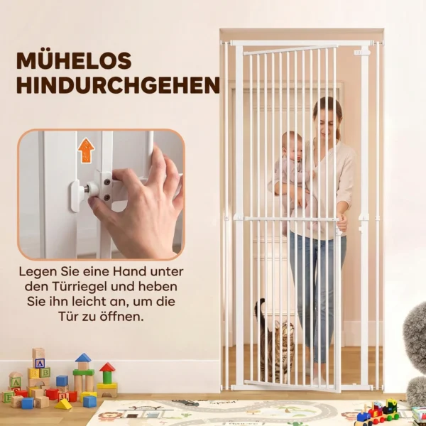 Treppenschutzgitter Extra Hoch 112 200 Cm Absperrgitter Hund Schutzgitter 76 85 Cm Breite Ohne Bohren Doppelverriegelung