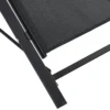 Tuinlounge set, 2 Ligstoelen Met Bijzettafel, Ademende Stof, Stabiele Metalen Frame, Zwart