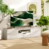 TV Lowboard, Hoogglans, Voor Televisies Tot 65'', 3 Vakken, Lade, 160 X 38 X 43 Cm, Natuurhout