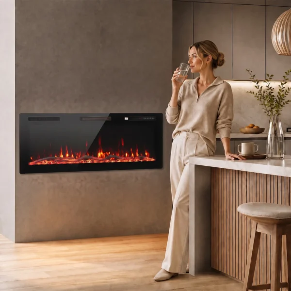 Ultradunne Elektrokamin Voor Inbouw In De Muur En Wandmontage Elektrische Kamin Met Afstandsbediening 127cm