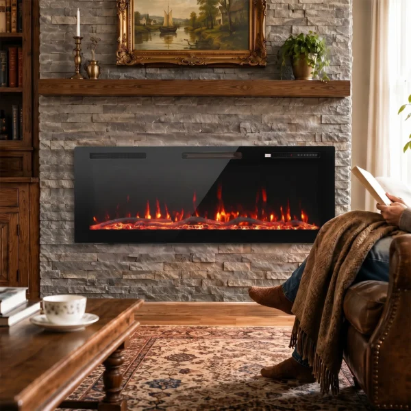 Ultradunne Elektrokamin Voor Inbouw In De Muur En Wandmontage Elektrische Kamin Met Afstandsbediening 127cm