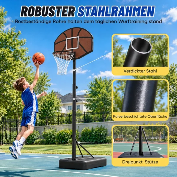 Verstelbare Basketbalring Voor Kinderen 172,5 199 Cm Met 67 X 45 Cm Achterwand En Driepoot Ondersteuning