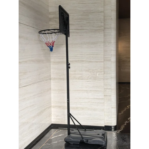 Verstelbare Basketbalring Voor Kinderen 179 209 Cm Mobiele Basketbalstandaard Met Wielen 76 X 45 Cm Achterwand Kan Worden Gevuld