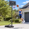 Verstelbare Basketbalring Voor Kinderen 179 209 Cm Mobiele Basketbalstandaard Met Wielen 76 X 45 Cm Achterwand Kan Worden Gevuld