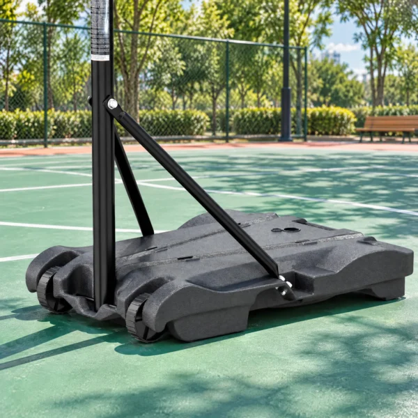 Verstelbare Basketbalring Voor Kinderen 179 209 Cm Mobiele Basketbalstandaard Met Wielen 76 X 45 Cm Achterwand Kan Worden Gevuld