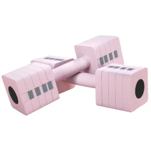 Verstelbare Dumbbell, 2 X 5kg Dumbbells Met Anti slip Handvat, Vierkante Korte Dumbbellset Van Staal Roze