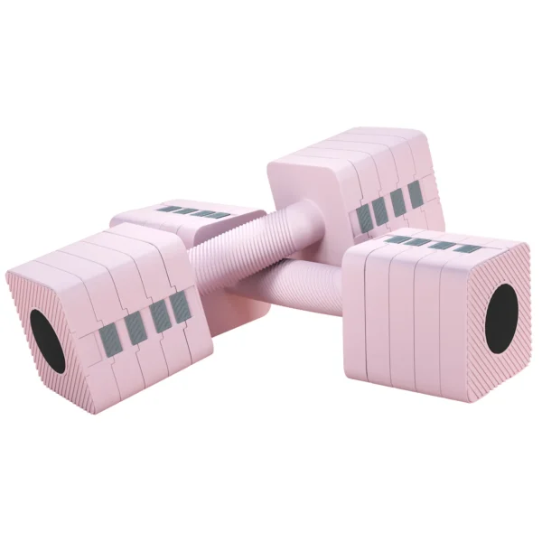 Verstelbare Dumbbell, 2 X 5kg Dumbbells Met Anti slip Handvat, Vierkante Korte Dumbbellset Van Staal Roze