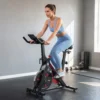 Verstelbare Hometrainer Fiets Met Magnetische Weerstand, APP, Verstelbare Zitplaats, LCD Monitor, Mobiele Telefoonhouder