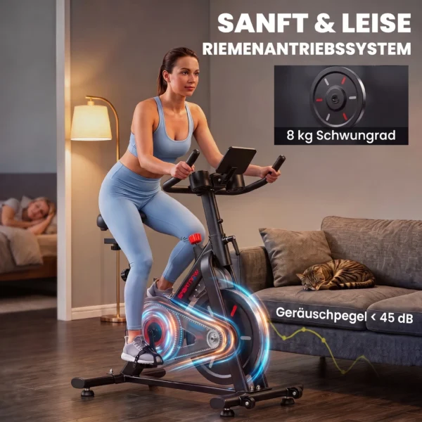 Verstelbare Hometrainer Fiets Met Magnetische Weerstand, APP, Verstelbare Zitplaats, LCD Monitor, Mobiele Telefoonhouder
