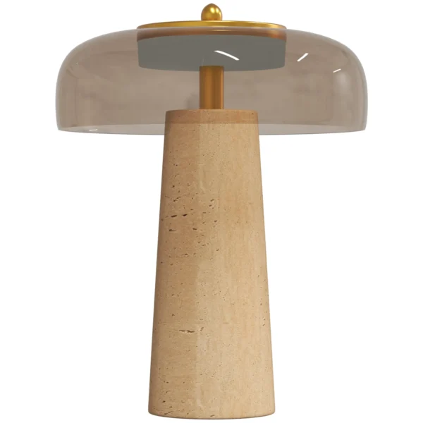 Vintage LED Tafellamp Slaapkamer Nachtkastje Lamp Glazen Kap Amberkleurig