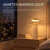 Vintage LED Tafellamp Slaapkamer Nachtkastje Lamp Glazen Kap Amberkleurig
