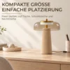 Vintage LED Tafellamp Slaapkamer Nachtkastje Lamp Glazen Kap Amberkleurig