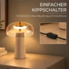 Vintage LED Tafellamp Slaapkamer Nachtkastje Lamp Glazen Kap Amberkleurig