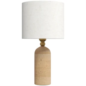 Vintage Tafellamp E27 Nachtlampje Met Stoffen Kap En Kabel, 48 Cm Beige