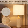 Vintage Tafellamp E27 Nachtlampje Met Stoffen Kap En Kabel, 48 Cm Beige