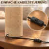 Vintage Tafellamp E27 Nachtlampje Met Stoffen Kap En Kabel, 48 Cm Beige