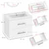 Wandmontage Badkamer Onderkast Met Keramische Wastafel 60 Cm Wit