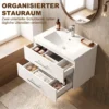 Wandmontage Badkamer Onderkast Met Keramische Wastafel 60 Cm Wit