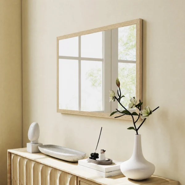Wandspiegel, 40 X 60 Cm, Decoratieve Hangspiegel, Eenvoudige Montage, Incl. Schroeven