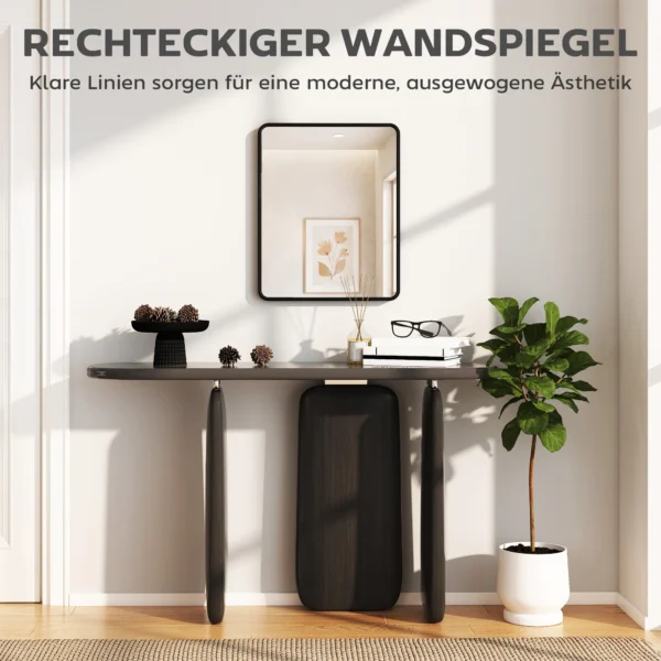 Wandspiegel 50 X 40 Cm Decoratieve Hangspiegel Met Metalen Frame Voor Slaapkamer Badkamer Woonkamer Zwart