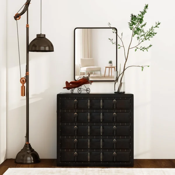 Wandspiegel 50 X 40 Cm Decoratieve Hangspiegel Met Metalen Frame Voor Slaapkamer Badkamer Woonkamer Zwart
