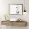 Wandspiegel, 50 X 70 Cm, Frame In Houtlook, Eenvoudige Montage, Incl. Schroeven