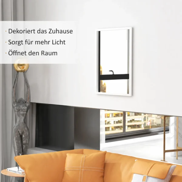 Wandspiegel, 60 X 80 Cm, Decoratieve Hangspiegel, Eenvoudige Montage, Incl. Schroeven