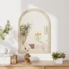Wandspiegel Boogvormige Spiegel Met Polystyreen Frame Decoratieve Hangspiegel 50 X 70 Cm Beige