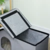 Waterafstotend Kattenhuis Met Afneembaar Zadeldak, Warmte isolerend Platform 70x43x45 Cm, Oxfordstof Grijs