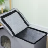 Waterafstotend Kattenhuis Met Afneembaar Zadeldak, Warmte isolerend Platform 70x43x45 Cm, Oxfordstof Grijs