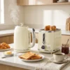Waterkoker En Broodrooster set Met LED display, 1,7 L waterkoker Met 3 Uur Warmhoudfunctie, Crème