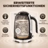 Waterkoker En Broodrooster Set Met Thermometer, 1,7 L, 2200 W Waterkoker, 2 Sneetjes Broodrooster Met 7 Bruiningsniveaus