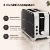 Waterkoker En Broodrooster Set Met Thermometer, 1,7 L, 2200 W Waterkoker, 2 Sneetjes Broodrooster Met 7 Bruiningsniveaus