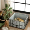 Werpdoos Voor Pups Met Onderlegger, Winddicht Oxford stof, Voor Middelgrote Tot Grote Honden, 122x122x60 Cm Zwart