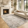 Woonkamertapijt, Polyester, Modern Artistiek Patroon, Wasbaar, Bruin