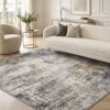 Woonkamertapijt, Polyester, Modern Artistiek Patroon, Wasbaar, Grijs