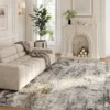 Woonkamertapijt, Polyester, Modern Artistiek Patroon, Wasbaar, Grijs
