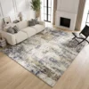 Woonkamertapijt, Polyester, Modern Artistiek Patroon, Wasbaar, Grijs