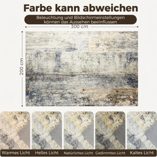 Woonkamertapijt, Polyester, Modern Artistiek Patroon, Wasbaar, Grijs