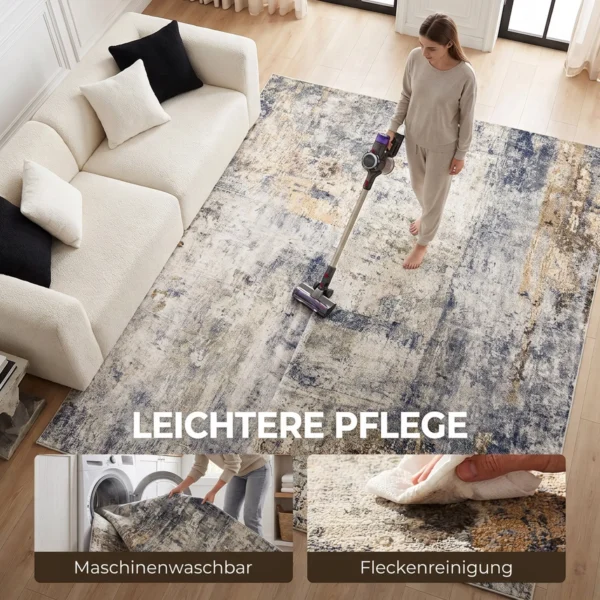 Woonkamertapijt, Polyester, Modern Artistiek Patroon, Wasbaar, Grijs