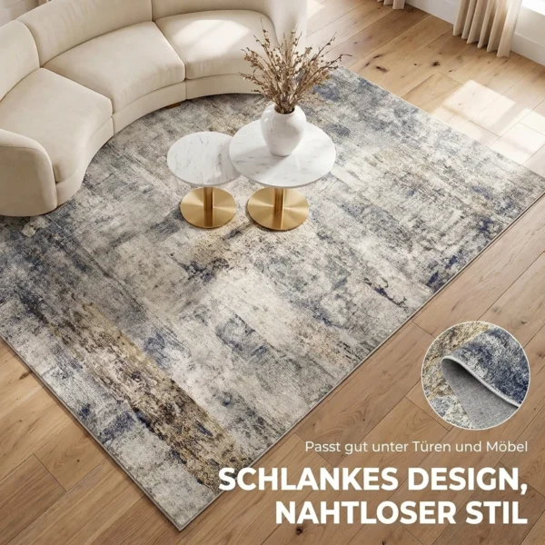 Woonkamertapijt, Polyester, Modern Artistiek Patroon, Wasbaar, Grijs