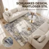 Woonkamertapijt, Polyester, Modern Artistiek Patroon, Wasbaar, Grijs