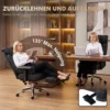 XXL Massage Bürostuhl Bis 250 Kg Mit Wärmefunktion, Hoher Rückenlehne, Höhenverstellbar, PU Leder, Schwarz